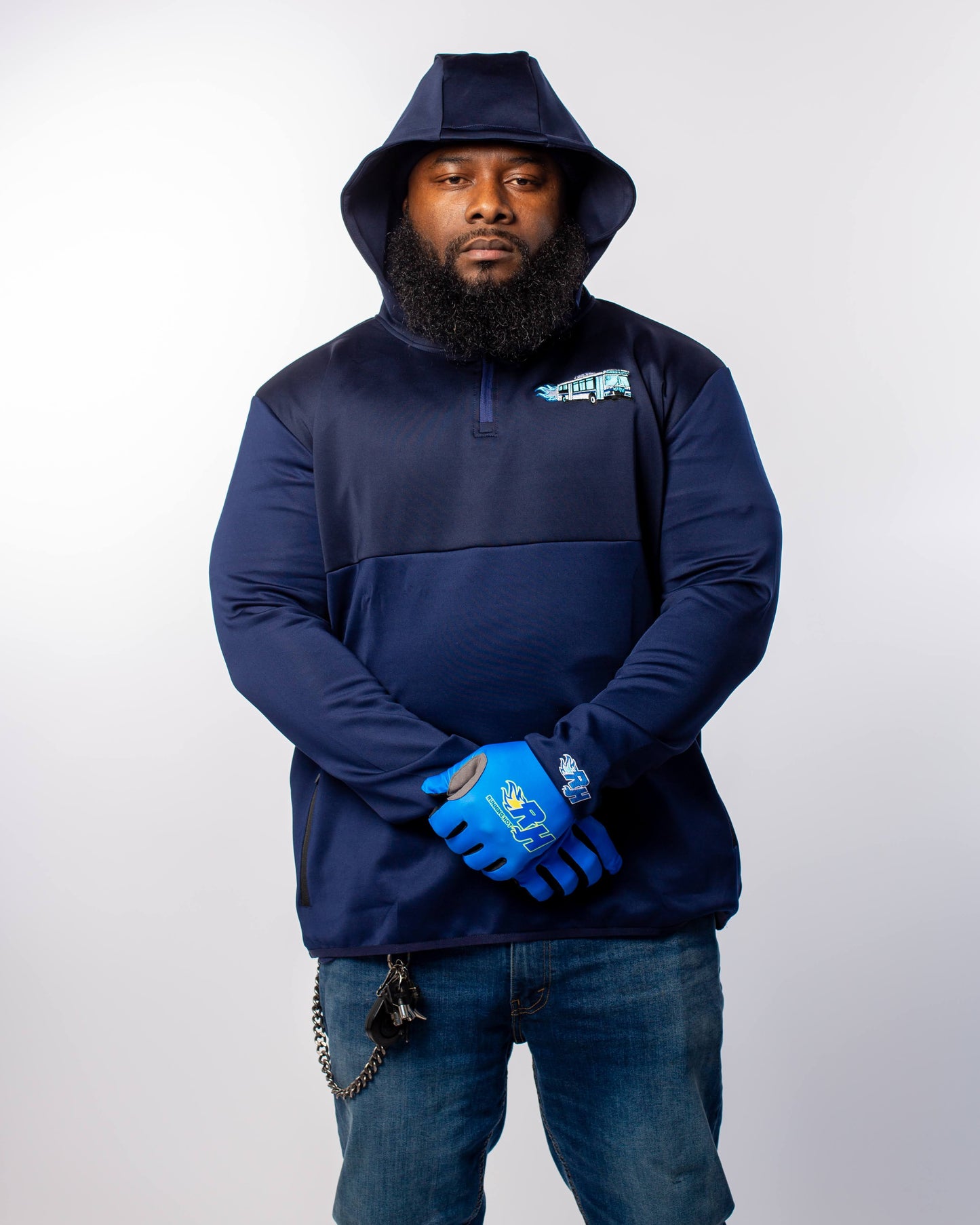 The "BLUE OG" Midnight Quarter Zip Hoodies
