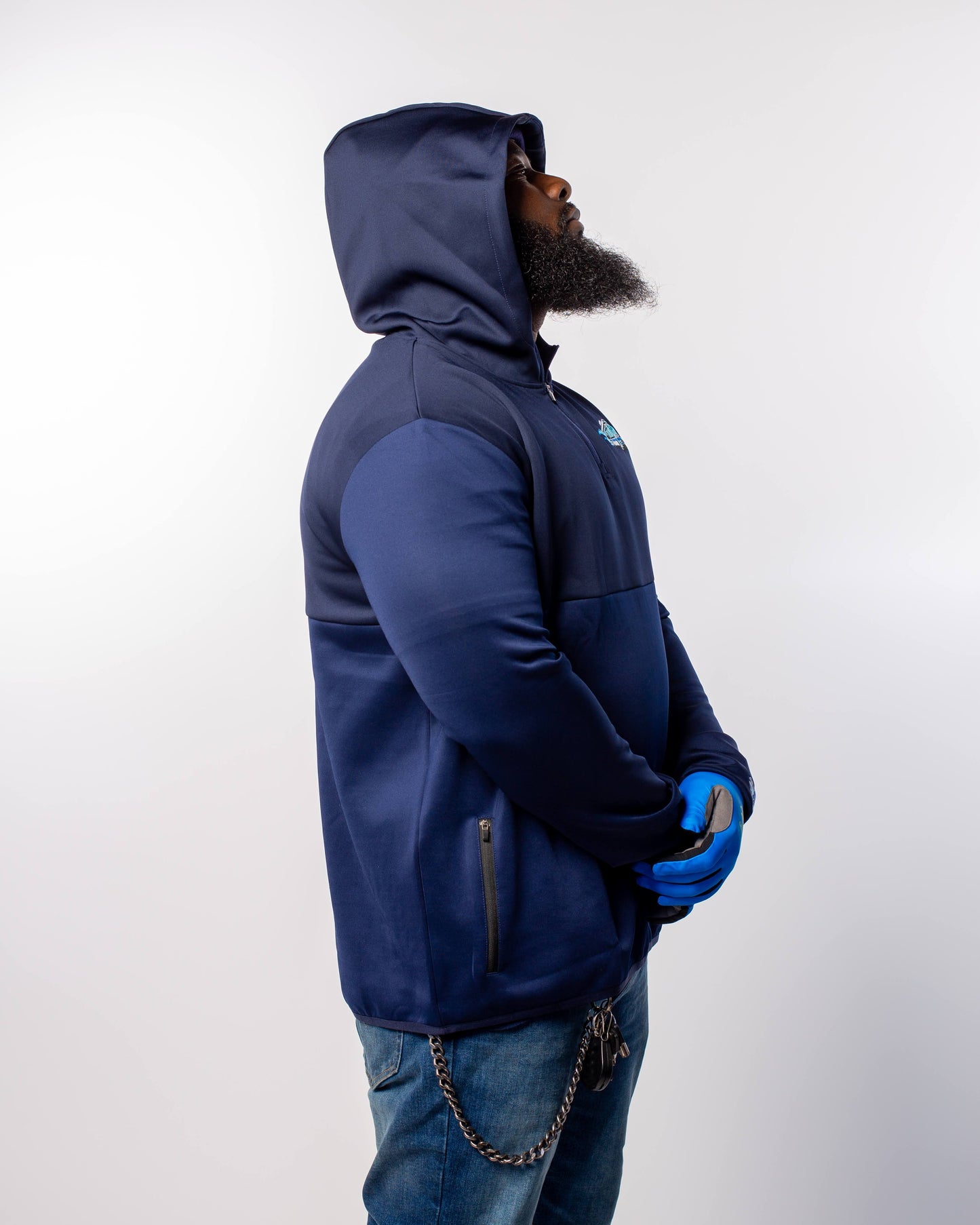 The "BLUE OG" Midnight Quarter Zip Hoodies