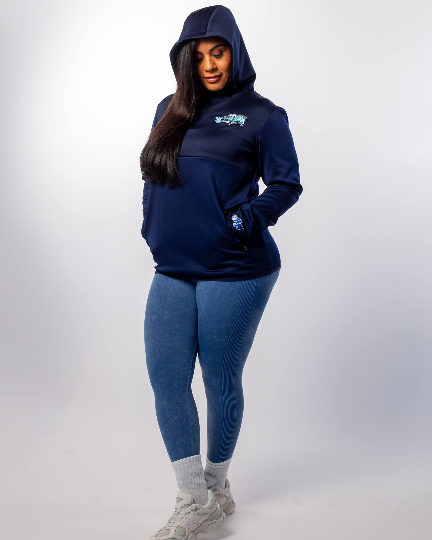 The "BLUE OG" Midnight Quarter Zip Hoodies