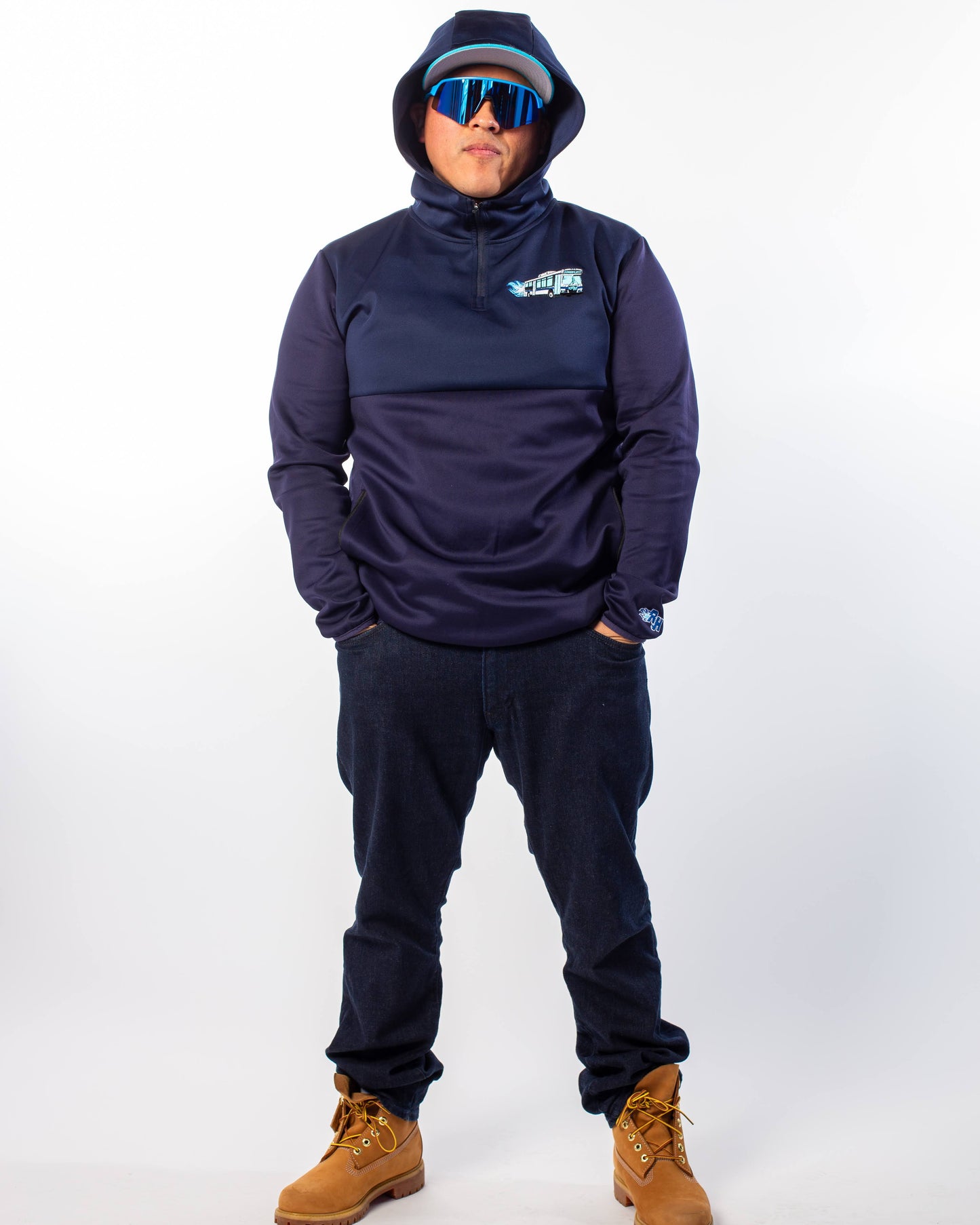 The "BLUE OG" Midnight Quarter Zip Hoodies