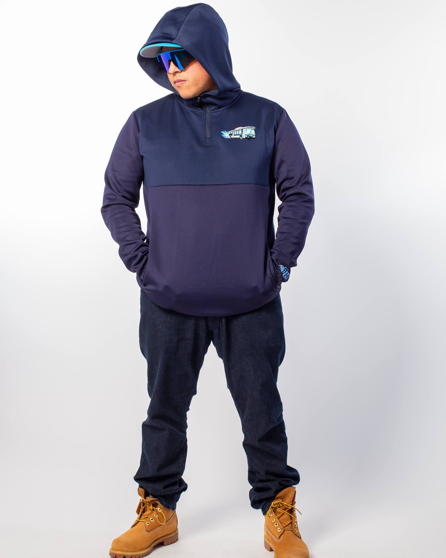 The "BLUE OG" Midnight Quarter Zip Hoodies