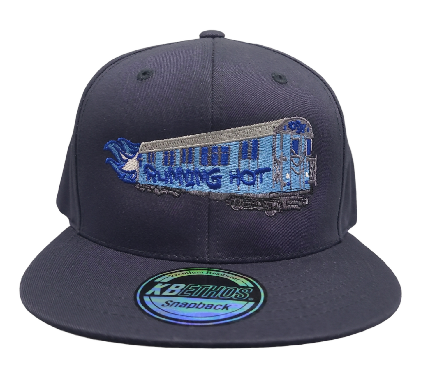 The Running Hot "Blue Bird" Train 6 Panel Snapback