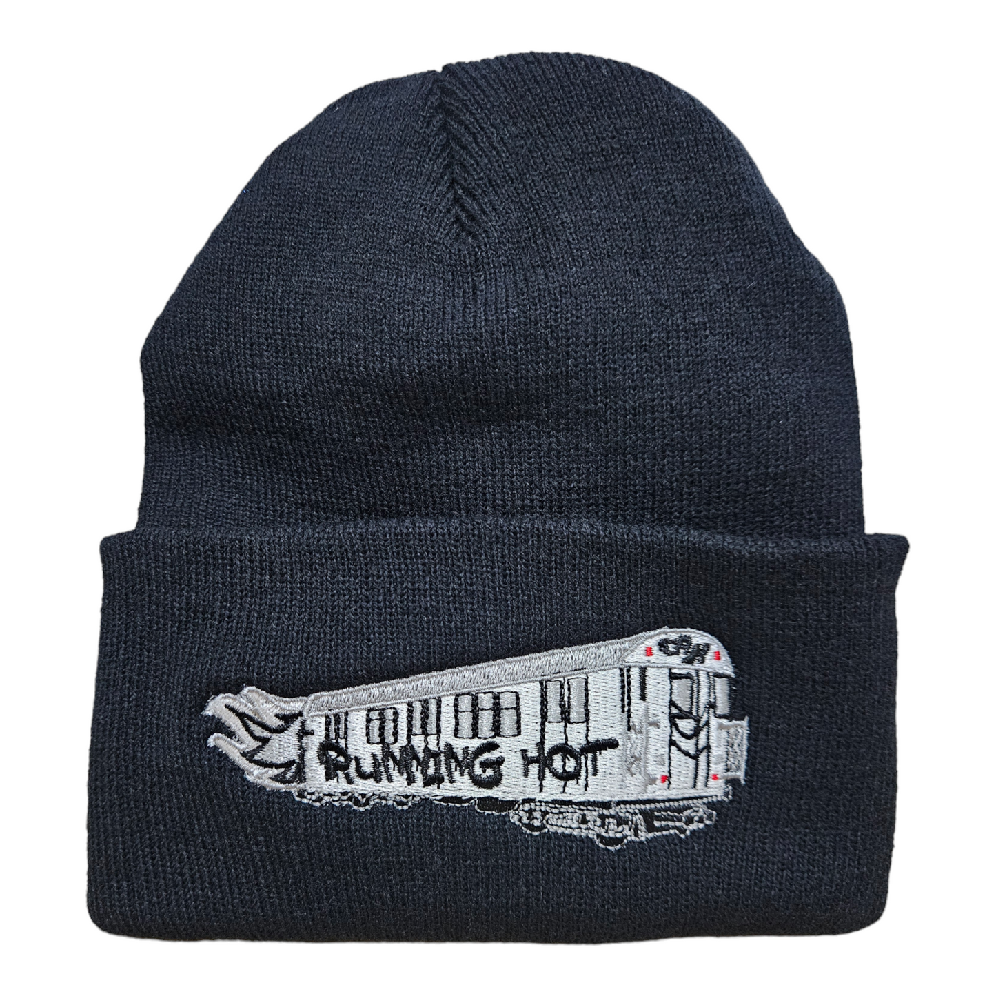 The Running Hot "White Elephant" Train Beanie Knit Cap