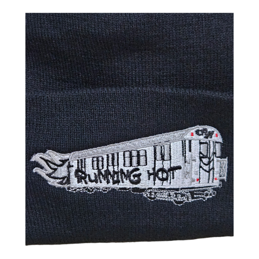 The Running Hot "White Elephant" Train Beanie Knit Cap