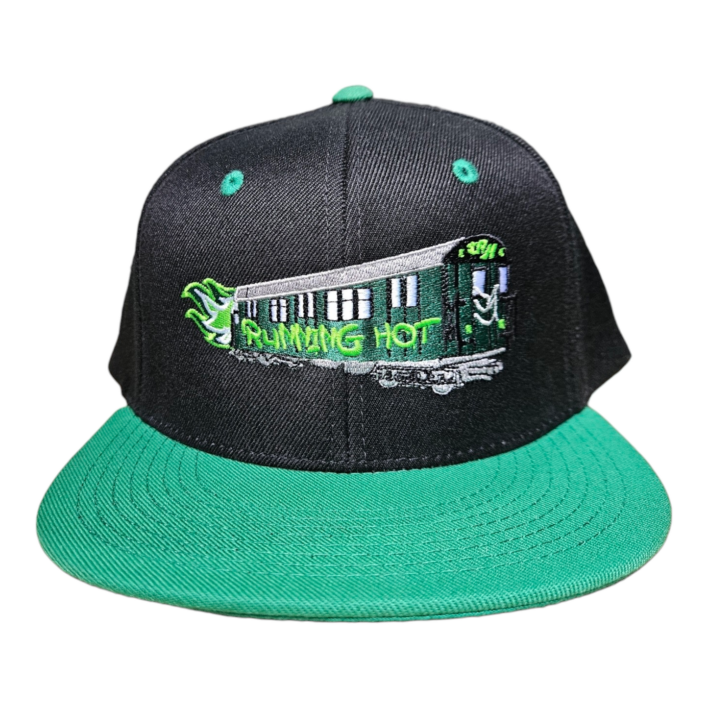 The Running Hot "Green Hornet" Train 6 Panel Snapback