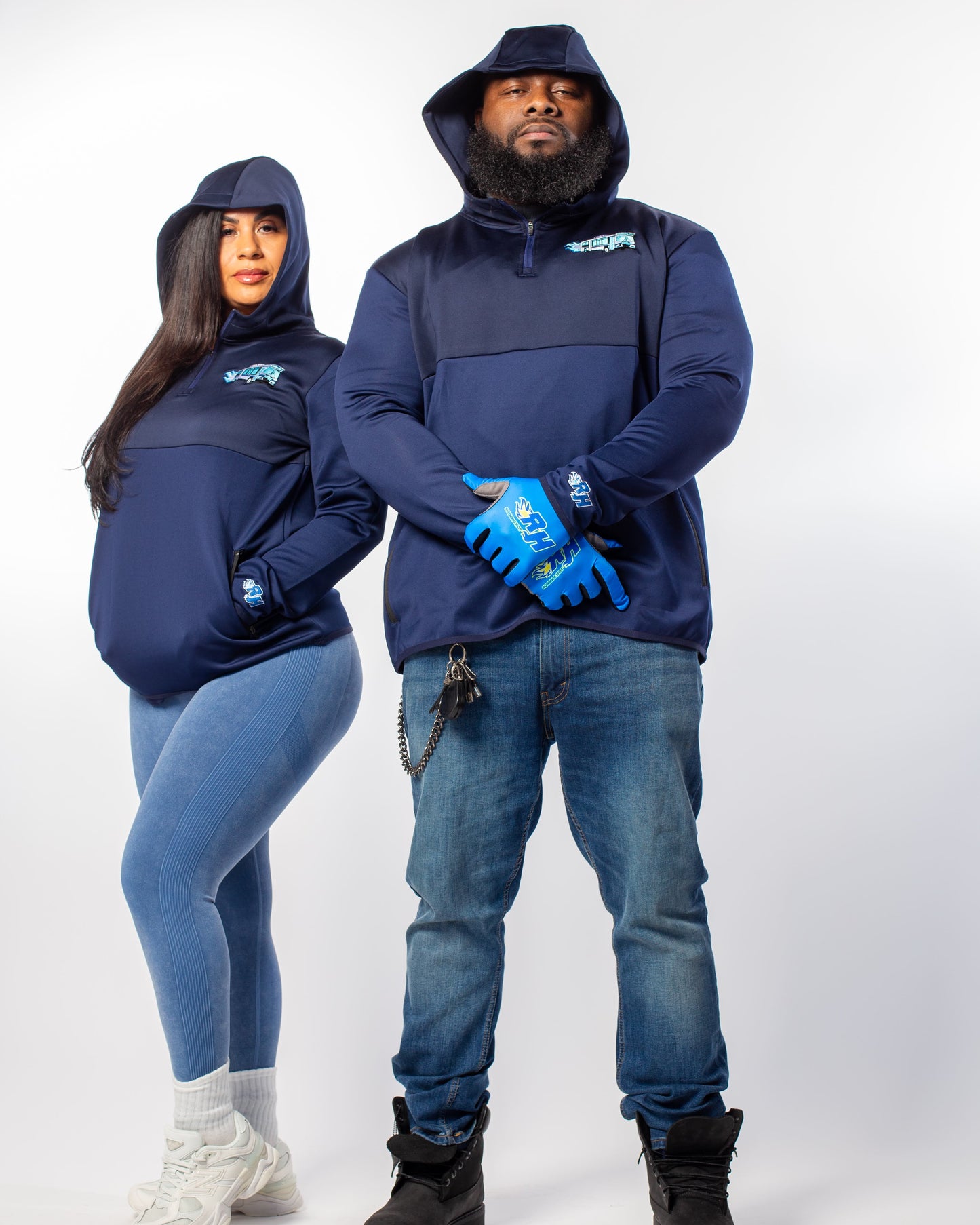The "BLUE OG" Midnight Quarter Zip Hoodies