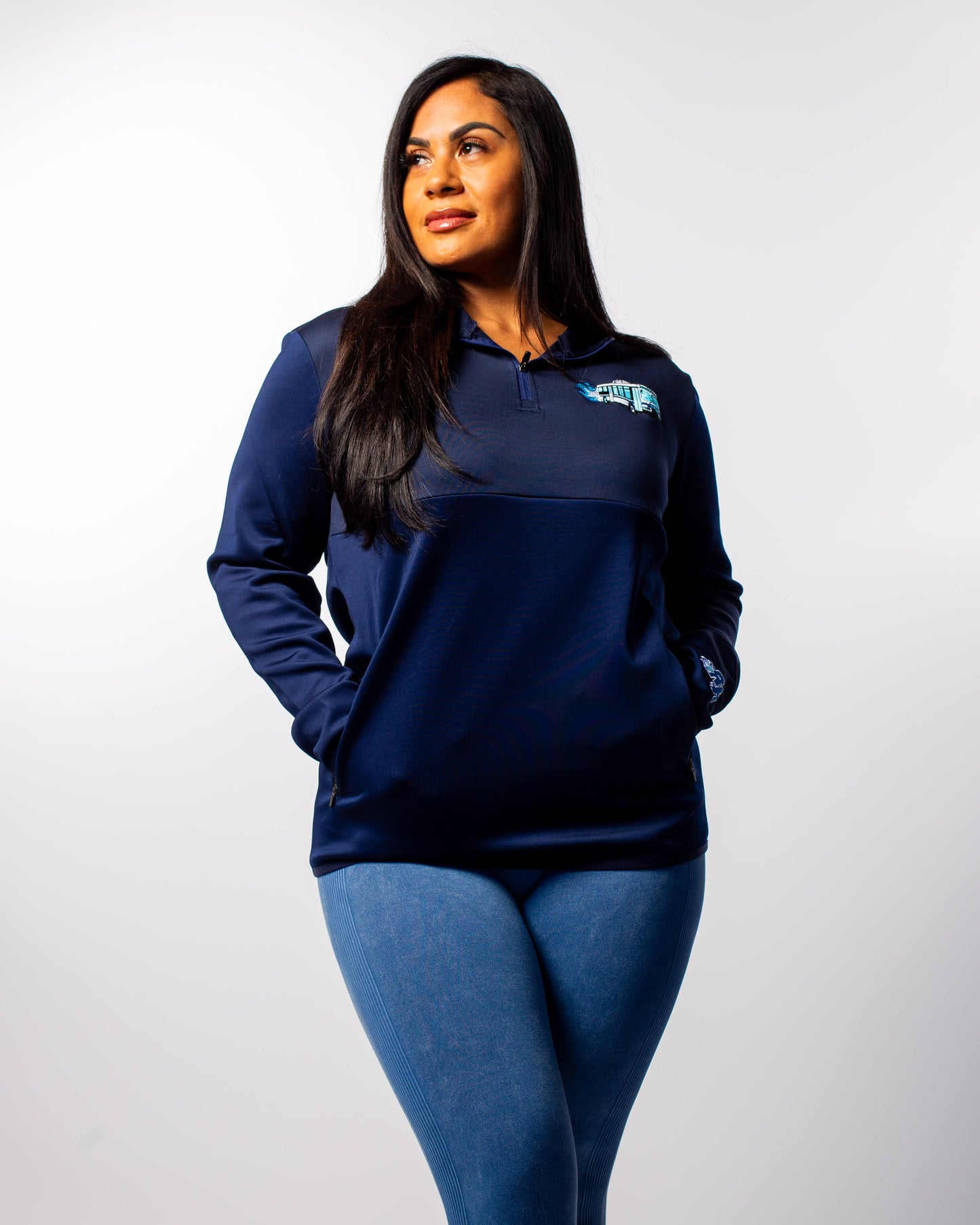 The "BLUE OG" Midnight Quarter Zip Hoodies