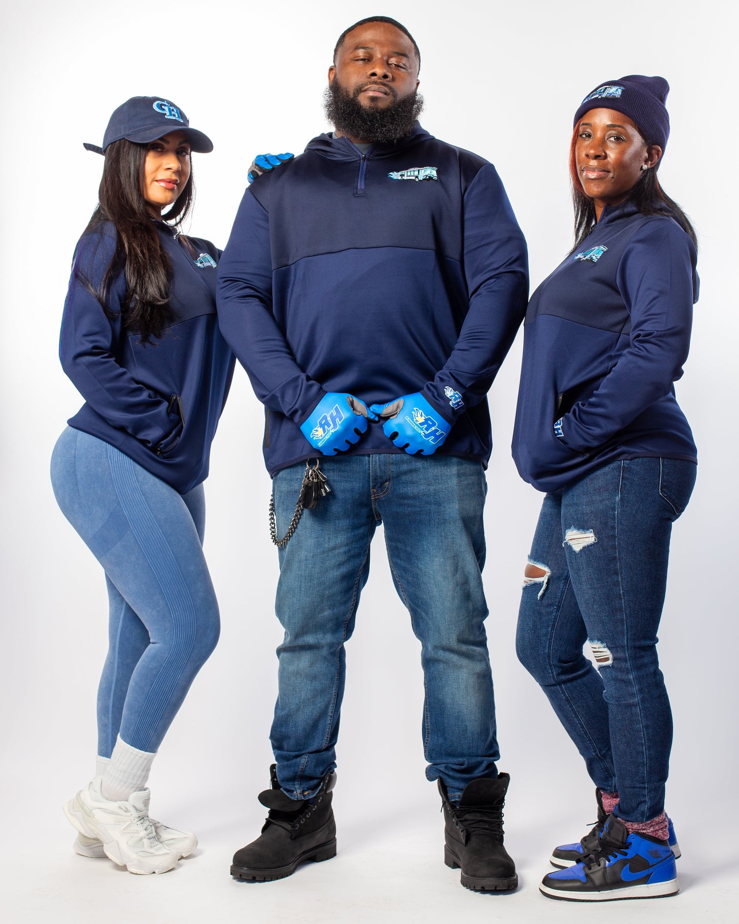 The "BLUE OG" Midnight Quarter Zip Hoodies
