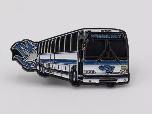 The Running Hot White Prevost  X3-45 Lapel Pin
