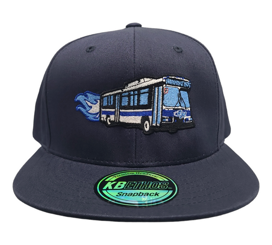 The Running Hot Blue Bus 6 Panel Snapback