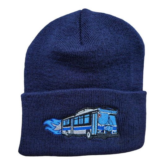 The Running Hot Blue Bus Beanie Knit Cap