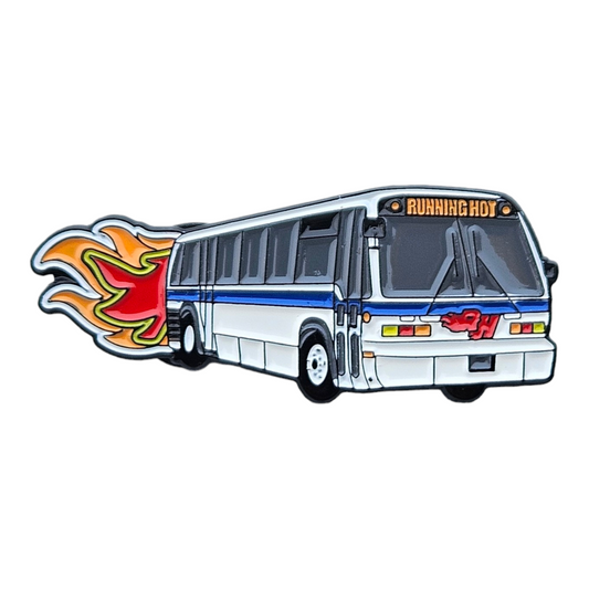 The Running Hot "RTS" Bus Lapel Pin