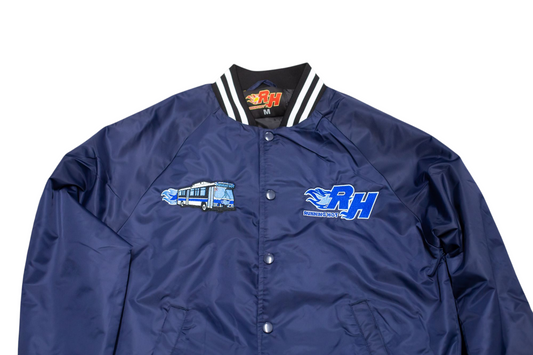 The Running Hot "Blue OG" Dark Navy Blue Varsity Bomber Jacket